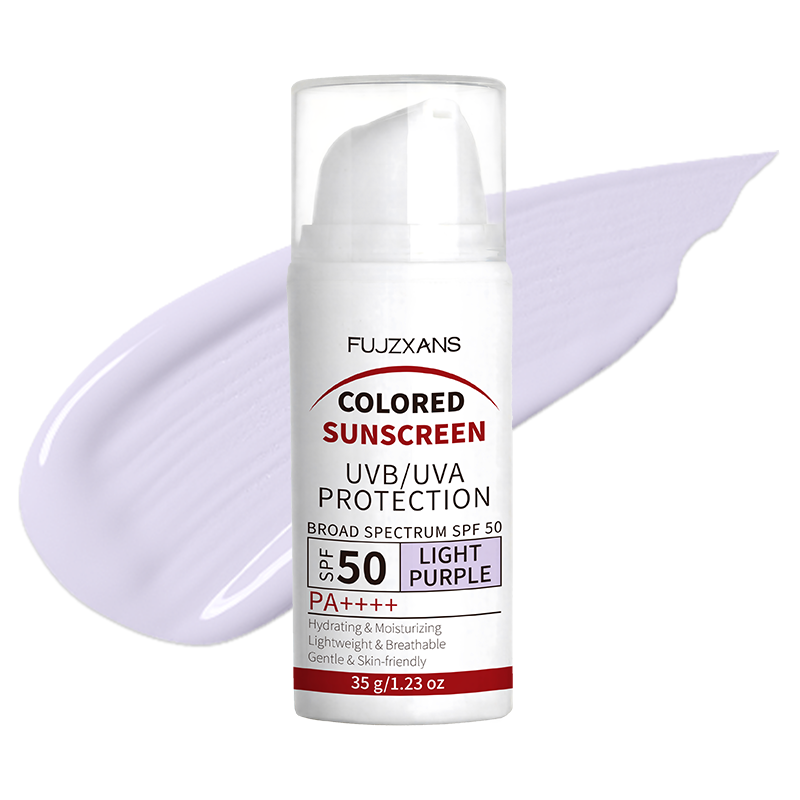 Spf 50 Waterproof Sunscreen - Crème solaire teintée violet clair SPF