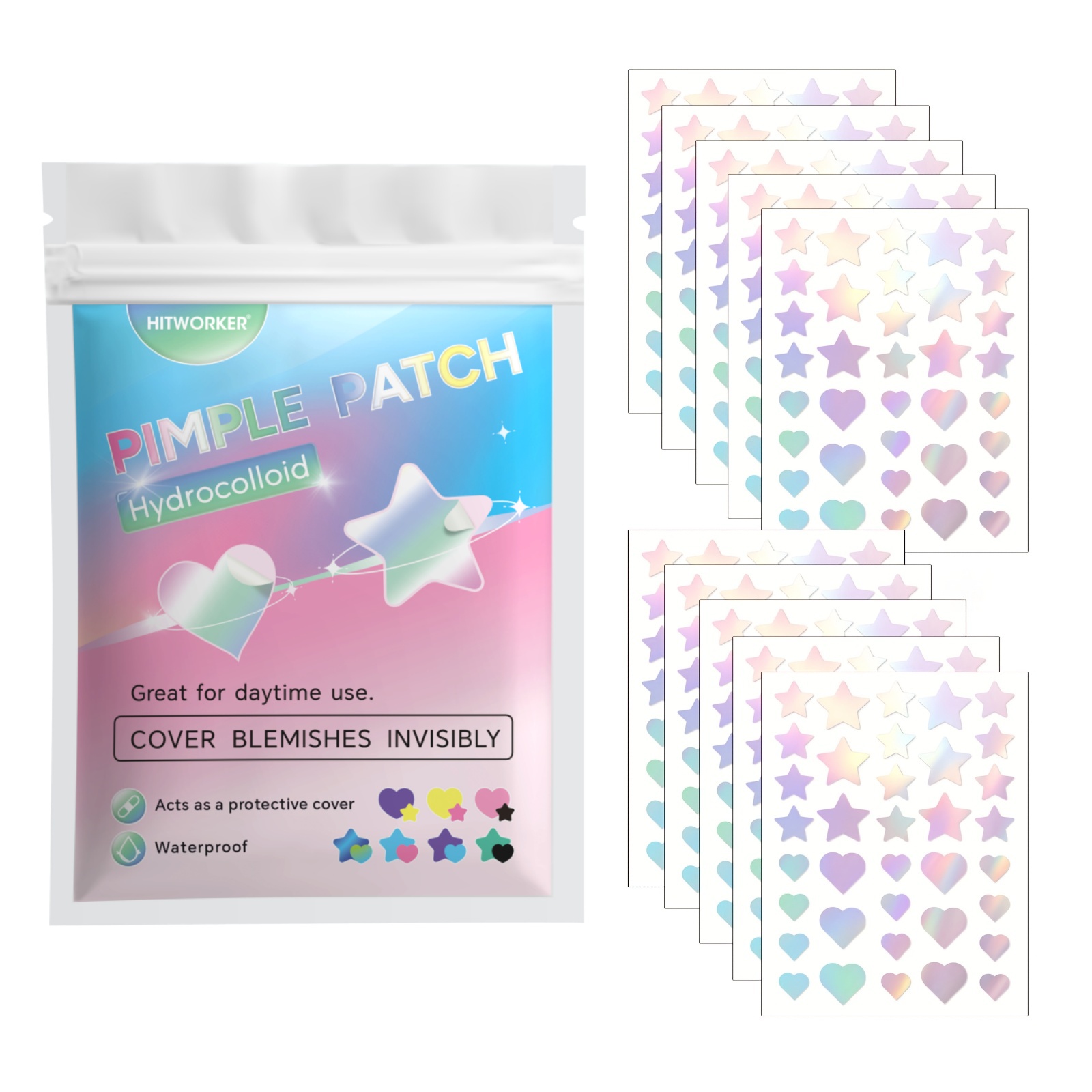 Skincare - 360 patchs colorés anti-acné – couvrance