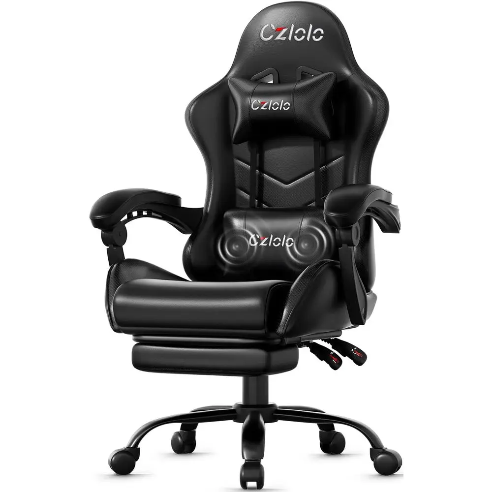 Massage - Chaise de jeu ergonomique avec repose-pieds,