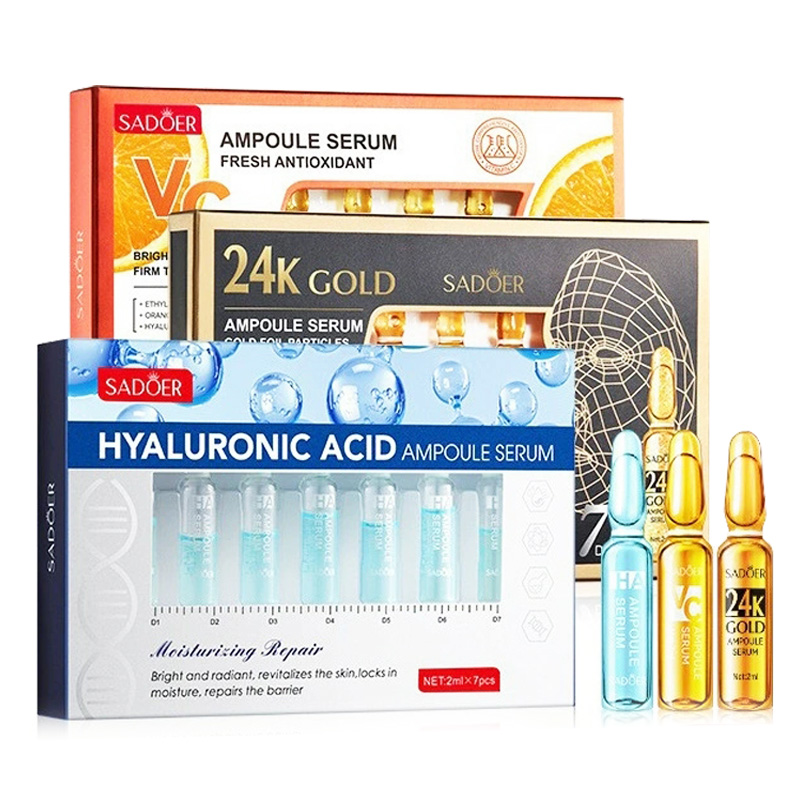 Hyaluronic Acid Facial Serum - 7 pièces/Kit SADOER Ampoule vitamine C