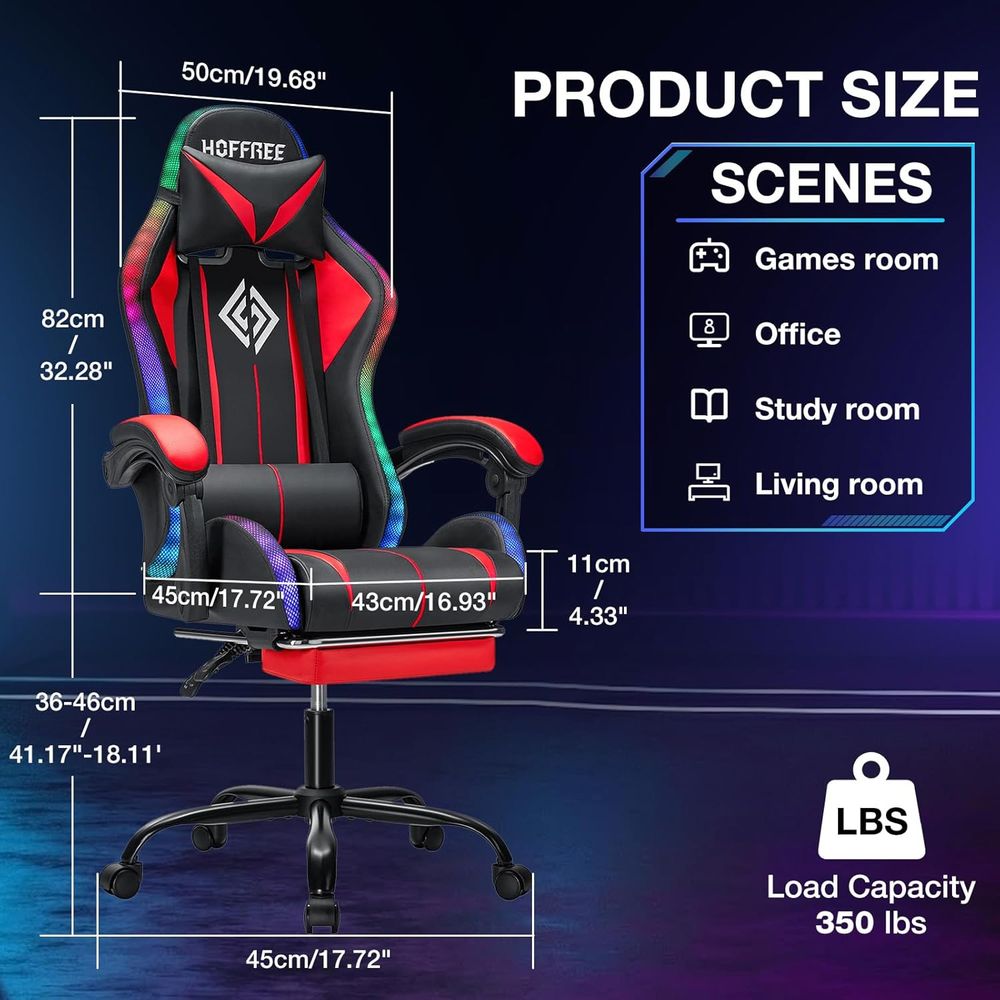Chaise de jeu RGB avec haut-pa - Massage avis et prix