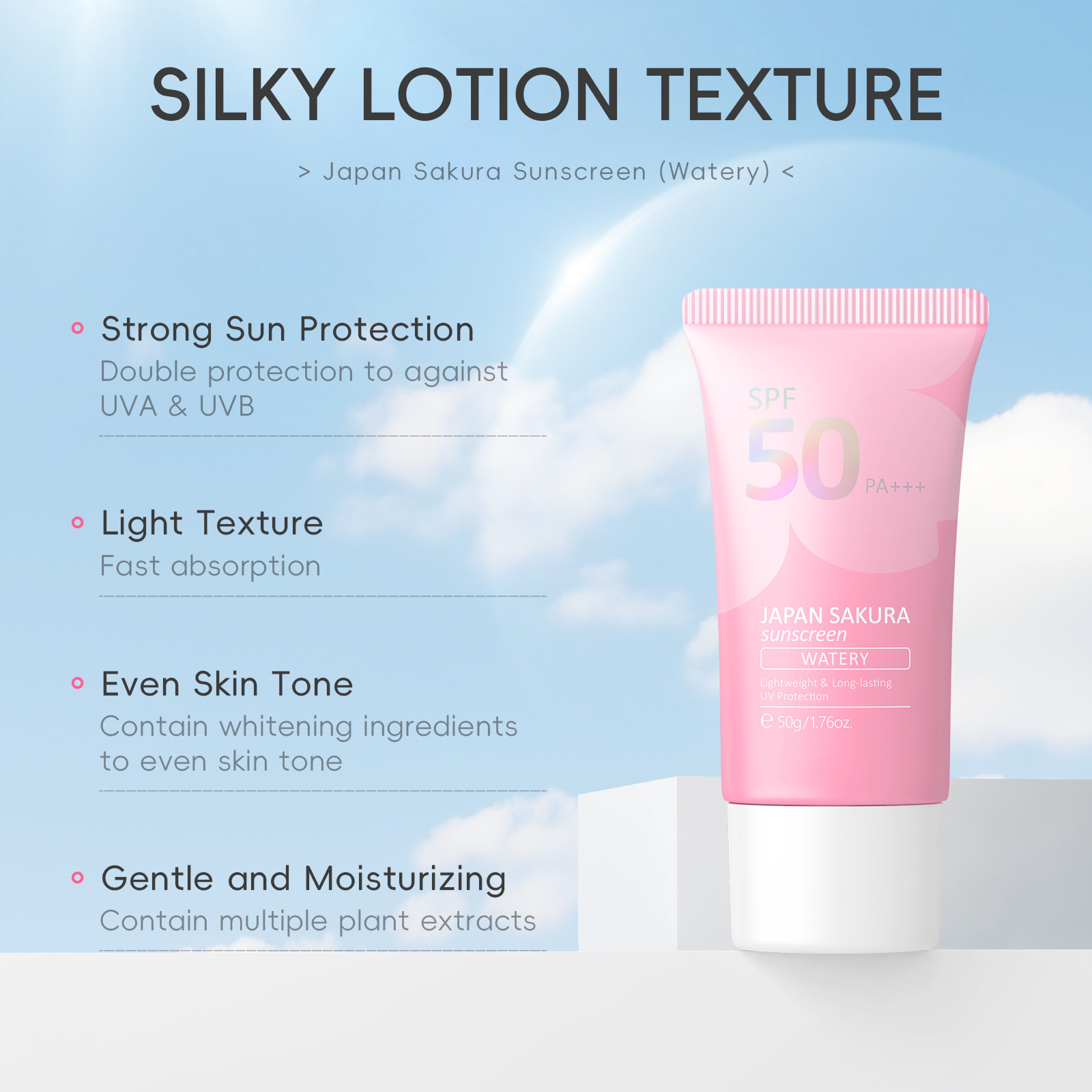 LAIKOU Sakura SPF50 PA+++ Loti - Spf 50 Waterproof Sunscreen avis et prix